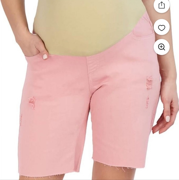 Savi Parker Maternity Pink Distressed Women's Shorts NWT - Picture 1 of 11